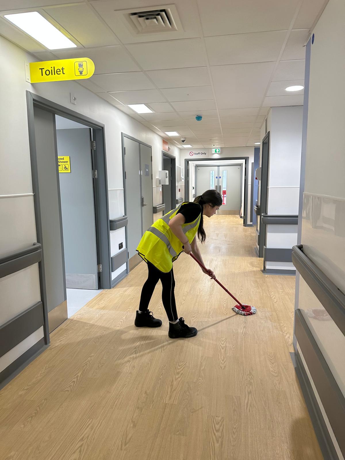 Pro Clean Commercials team cleaning a commercial corridor