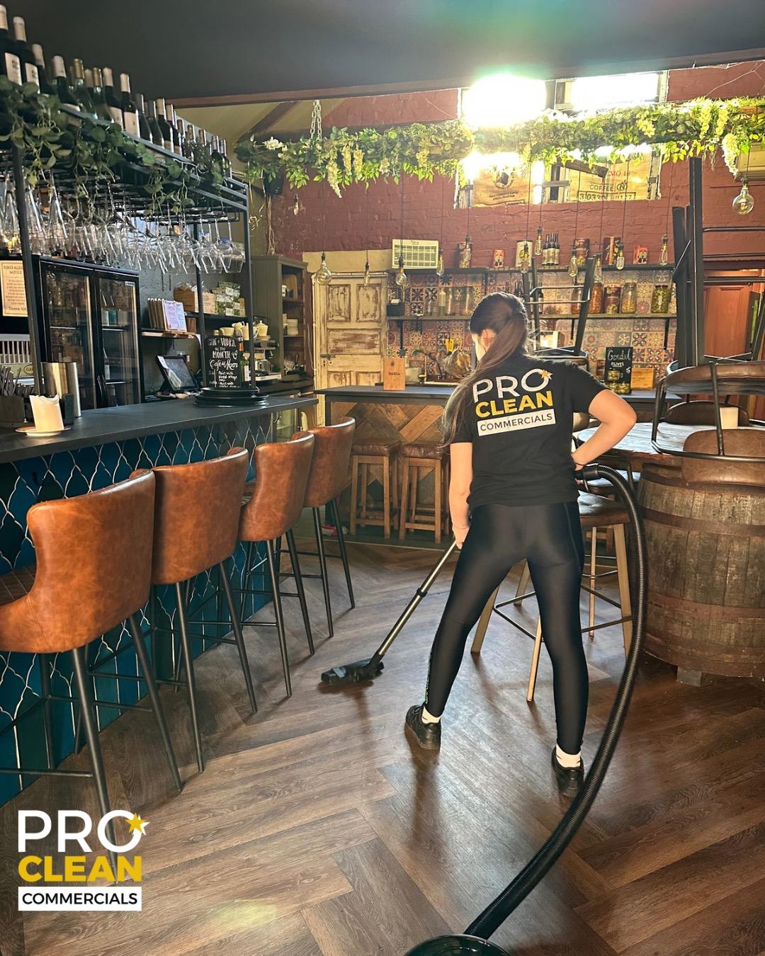 Pro Clean Commercials cleaning a bar and restaurant