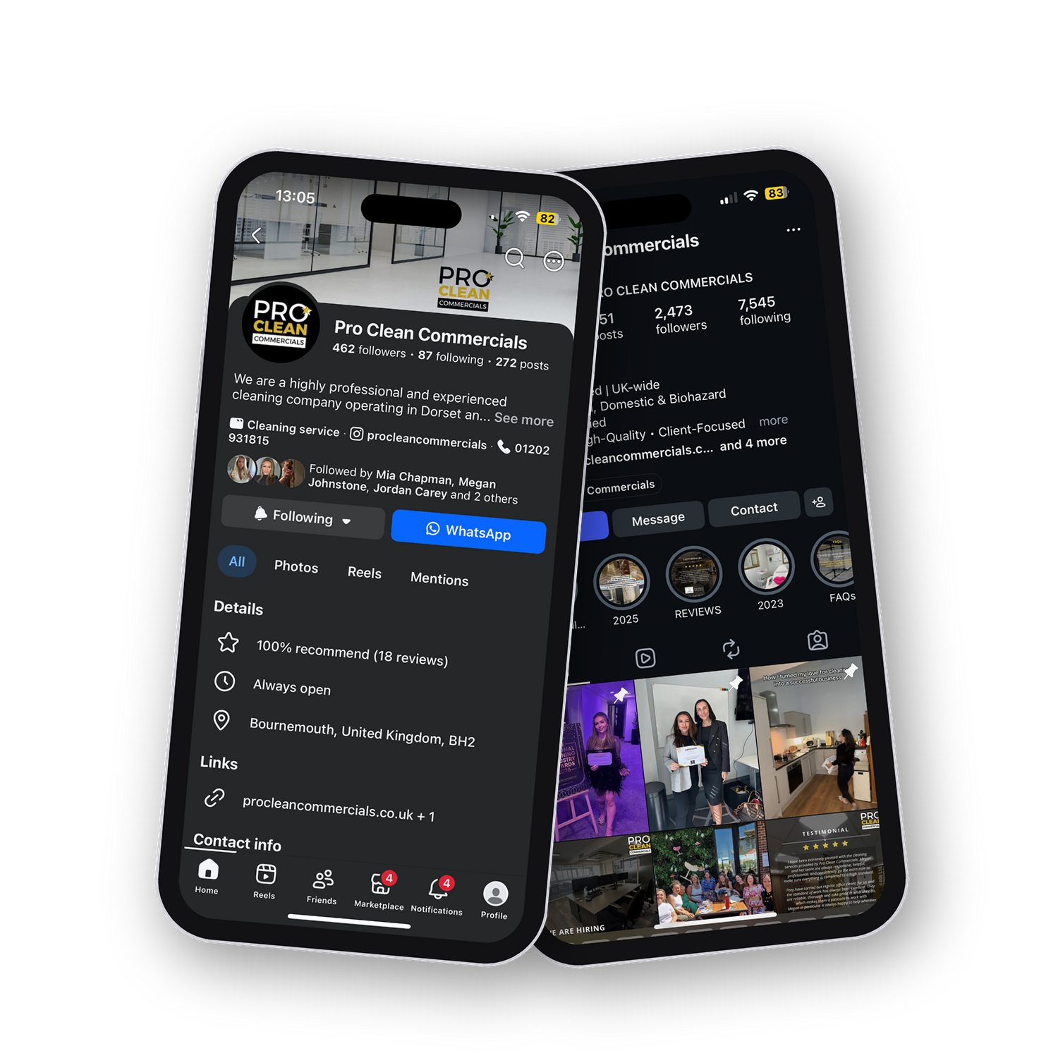 Pro Clean Commercials on Facebook and Instagram